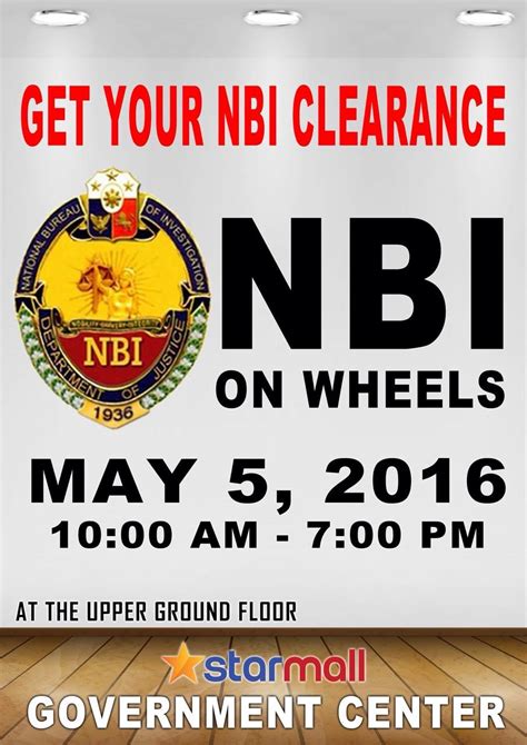 nbi starmall|Get your NBI Clearance today .